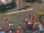 Andy Schleck, Frank Schleck et Kim Kirchen pendant la dixi�me �tape du Tour de France 2008